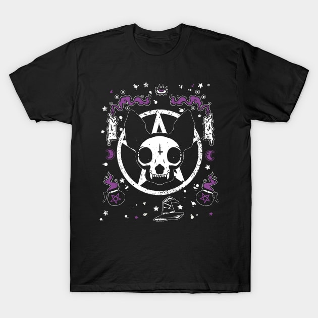 Skull Cat T-Shirt by studioyumie